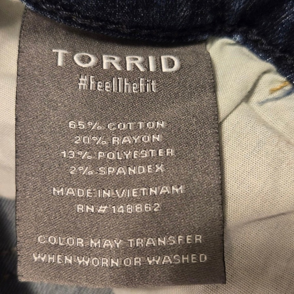Torrid Womens Super Soft Jegging Dark Wash Denim Casual 16S Short - Picture 9 of 11